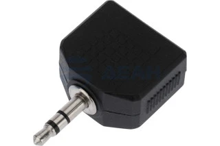 Переходник 3,5мм стерео штекер - 2 гнезда 3,5мм стерео, пластик (14-0423)  (REXANT)