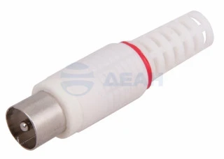 TV-разъем штекер без пайки белый (05-2041)  (REXANT)