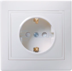 Розетка с заземляющим контактом с защитной шторкой ERK14-K01-16-K  (IEK)