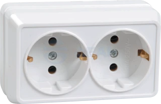 Розетка двухместная с заземляющим контактом ERO21-K33-16-DC  (IEK)