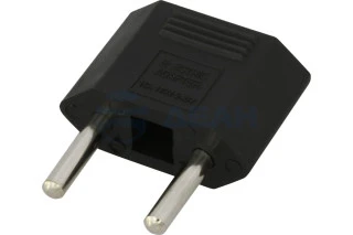 Адаптер сетевой (переходник) с Евро А/F на тонкую вилку С1 плоский «Тефаль» 6А б/з черный (11-1042)  (REXANT)